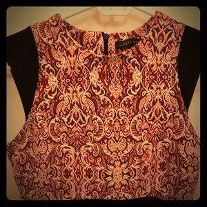 Skater dress. Pattern. Black red. Women’s XS